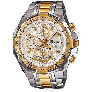 Casio Edifice Chronograph White Dial Gold Metal Men's Watch EFR 539SG 7AVUDF