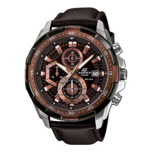 Edifice Chronograph Brown Dial Leather Men's Watch EFR 539L 5AVUDF