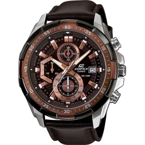 Edifice Chronograph Brown Dial Leather Men's Watch EFR 539L 5AVUDF