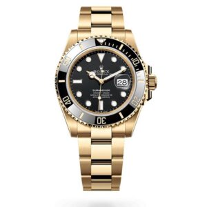 Trendy ROLEX Quartz Gold Black Dial Metal Mens Watch for Man Rlx-Sub-GB