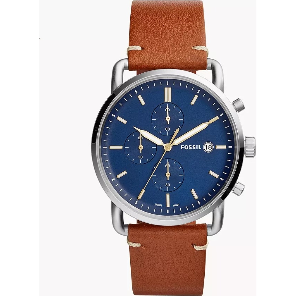 Fossil Chronograph Blue Dial with Leather Strap Watch for Men FS-5401 1 Fossil Chronograph Blue Dial with Leather Strap Watch for Men FS-5401