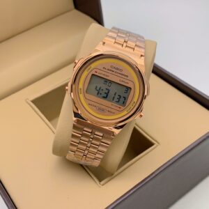 Vintage Digital Men's Watch A171WEG-9A alarm timer light Rose Gold stainless steel strap- Best Gift Unisex young watch