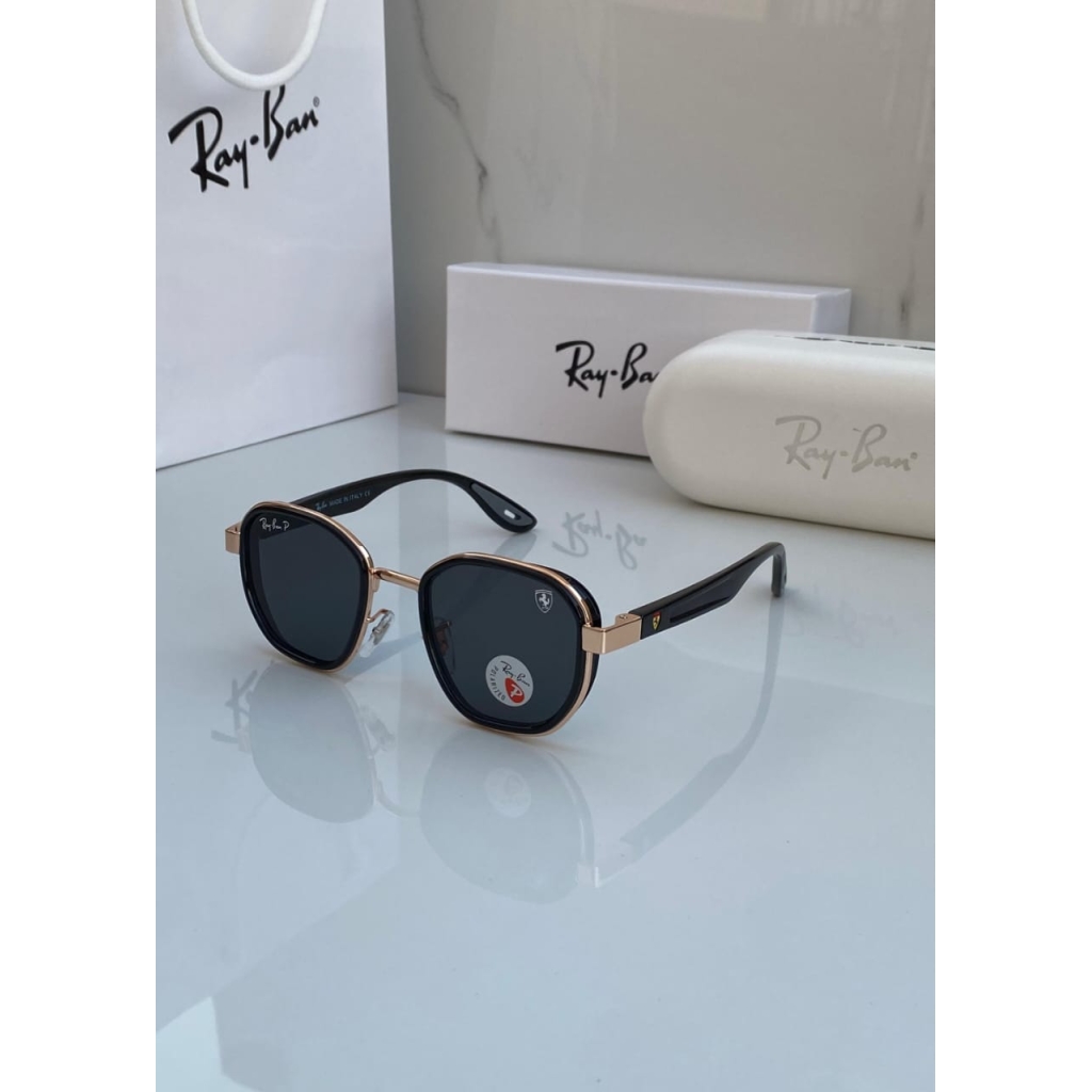 Rayban Stylish Black Glass Men's And Women's Sunglass Heavy Quality Black Color Stick RB-5488