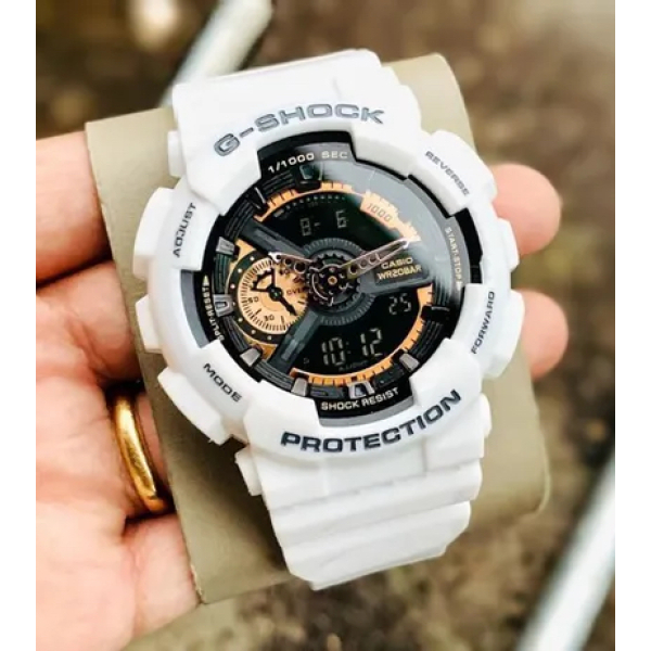 G-Shock Analog-Digital G shock White Gshock Black Dial Mens Watch for Man or Women - G398 Gift