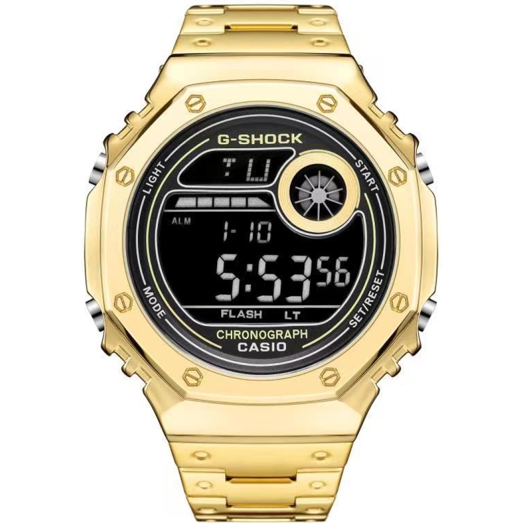 G-Shock Analog-Digital Full golden with black dial Watch Unisex Fancy look premium quality G-78652 1 G-Shock Analog-Digital Full golden with black dial Watch Unisex Fancy look premium quality G-78652
