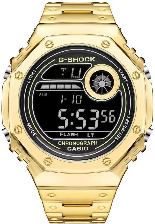 G-Shock Analog-Digital Full golden with black dial Watch Unisex Fancy look premium quality G-78652 1 G-Shock Analog-Digital Full golden with black dial Watch Unisex Fancy look premium quality G-78652