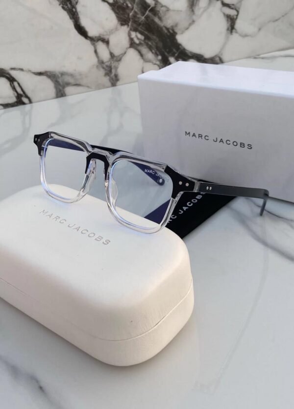 Marc Jacobs Branded Square Transparent Shade Sunglasses For Men's With  Black thick Stick