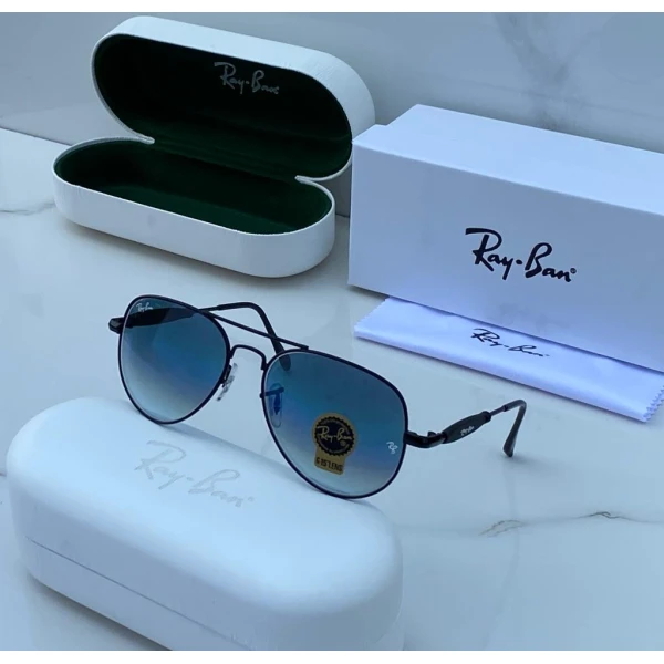 Rayban Stylish Blue Shade Glass Men's And Women's Sunglass Heavy Quality Black Color Stick RB-3471