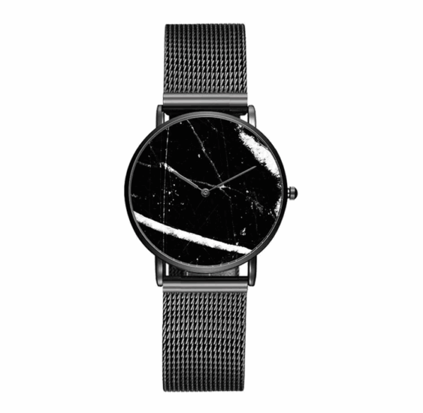 Black Women Watch With Grey Color Strap