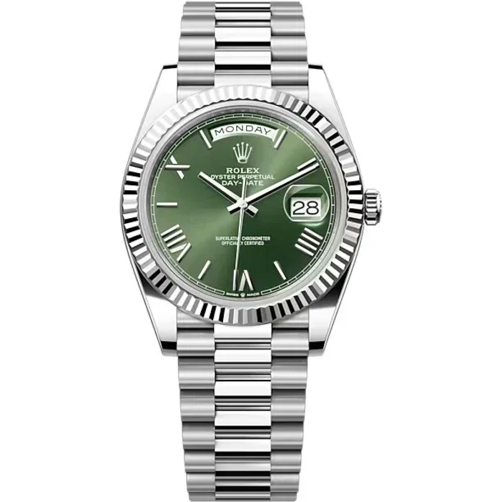 Rolex Oyster Perpetual Day-Date Olive Green Dial Men's Watch RLX-OYST-GRN