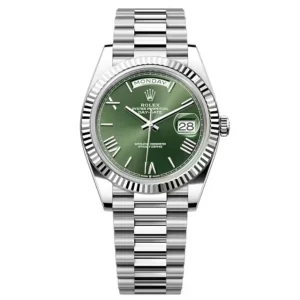 Rolex Oyster Perpetual Day-Date Olive Green Dial Men's Watch RLX-OYST-GRN