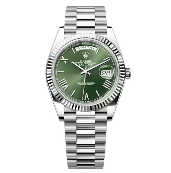 Rolex Oyster Perpetual Day-Date Olive Green Dial Men's Watch RLX-OYST-GRN