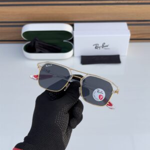 Rayban Stylish Black Glass/Transparent Frame Men's And Women's Polarised Sunglass Heavy Quality RB-5491
