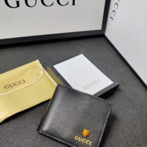 Gucci Leather Heavy Quality Full Black Wallet For Man GU-702