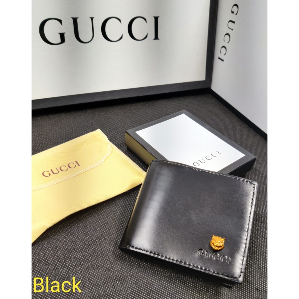 Gucci Leather Heavy Quality Latest Full Black Plain Decent look wallet For Man GU-709