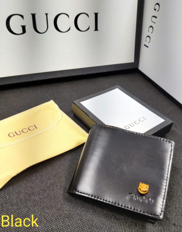 Gucci Leather Heavy Quality Latest Full Black Plain Decent look wallet For Man GU-709