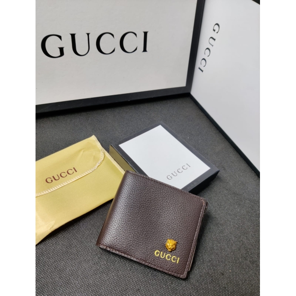 Gucci Leather Heavy Quality Latest Full Brown Plain Decent look wallet For Man GU-711