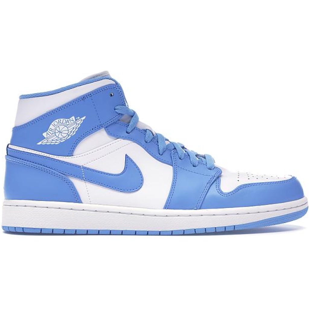Air Jordan 1 Mid University Blue-White Basketball Shoes