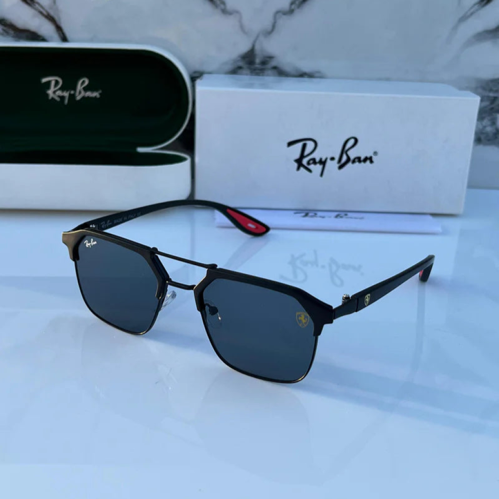 Rayban Stylish Black Glass Men's And Women's Polarised Sunglass Heavy Quality RB-5489