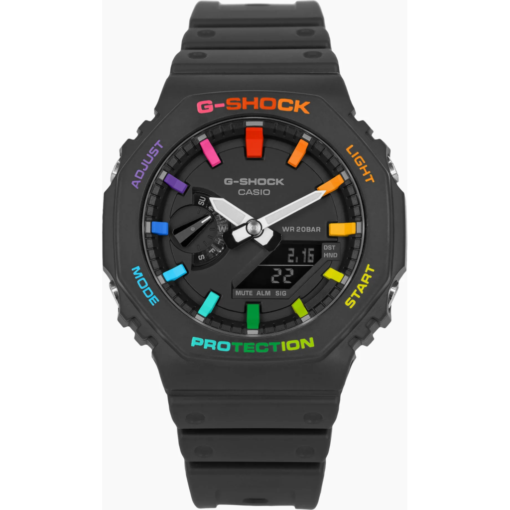 G-shock Metal Covered Black Rainbow Analog-Digital Watch World Time Multi-Function Resin Band Sports Watch GS-2103 1 G-shock Metal Covered Black Rainbow Analog-Digital Watch World Time Multi-Function Resin Band Sports Watch GS-2103