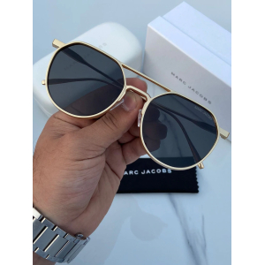 Marc Jacobs Latest Design Heavy Material Black Shade With Golden Frame Sunglass For Men's MJ-112