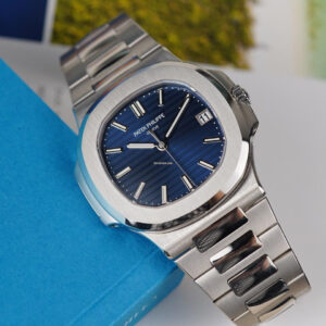 Patek Philippe Nautilus Mad Watch Qurtz Movement Blue Dial Silver COlor Strap Dated Watch For Men's-Best Men's Collection PK-5711R-001-BLUE