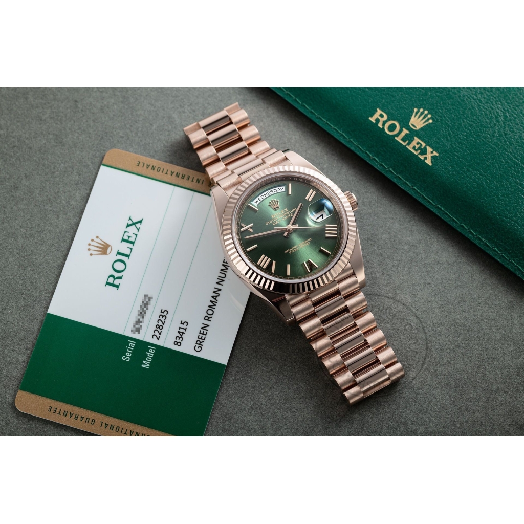 Trendy Rolex Watch Oyster Perpetual Day-Date Green Dial Metal Men's Watch for Man RLX-Oyster