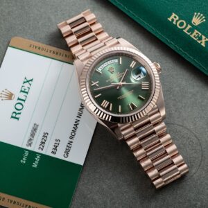 Trendy Rolex Watch Oyster Perpetual Day-Date Green Dial Metal Men's Watch for Man RLX-Oyster