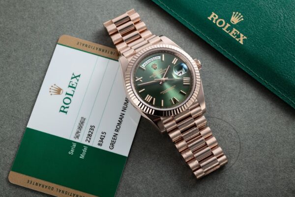 Trendy Rolex Watch Oyster Perpetual Day-Date Green Dial Metal Men's Watch for Man RLX-Oyster